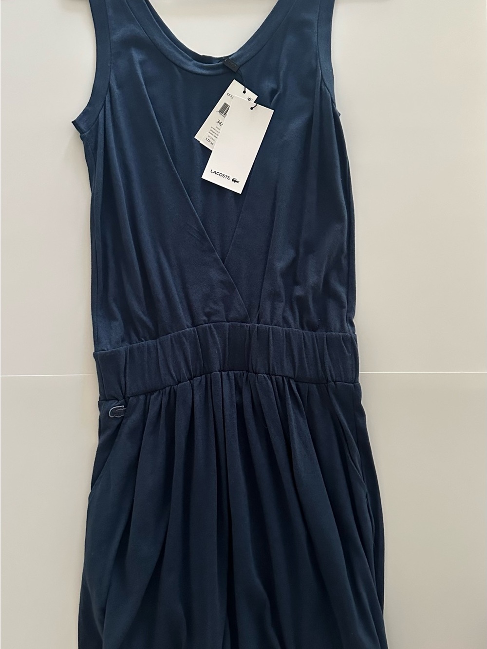 Lacoste Navy Cotton-Linen Dress with Pockets, size 2